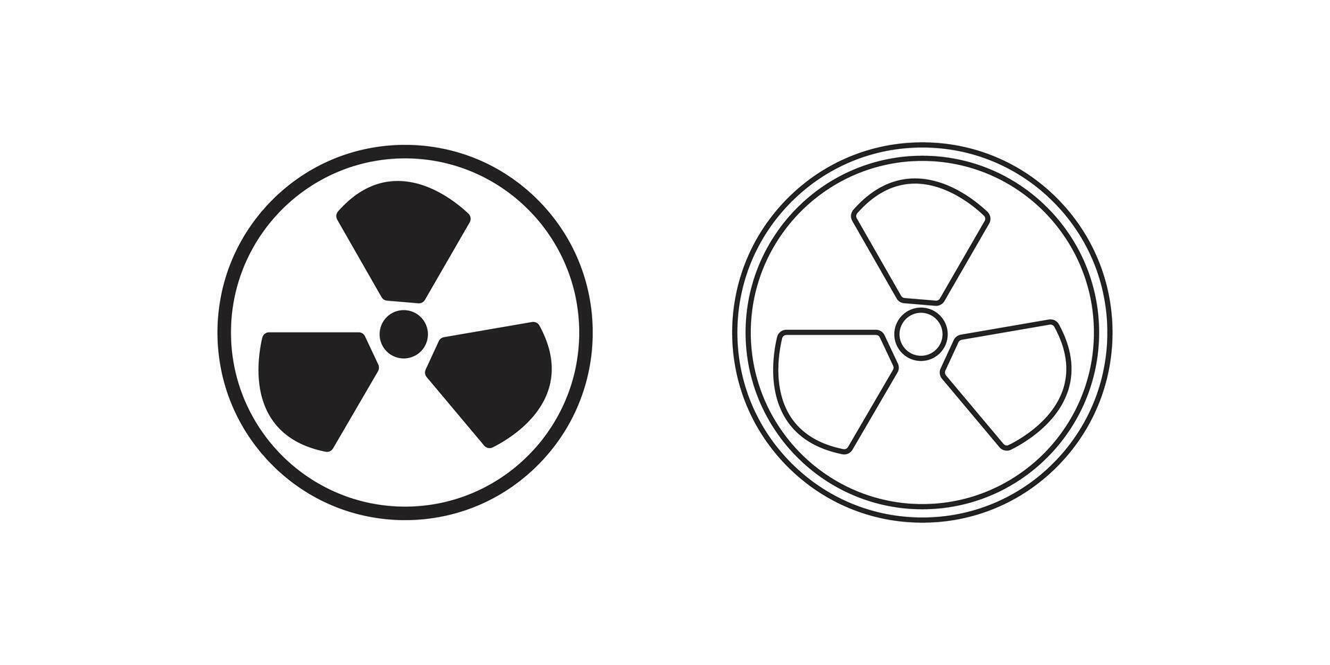 Sign radioactive black and white on a white background vector