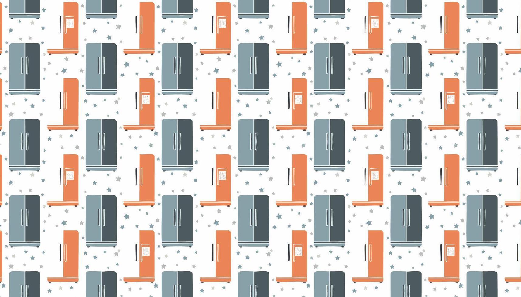 Seamless pattern with different fridge. illustration in flat style vector