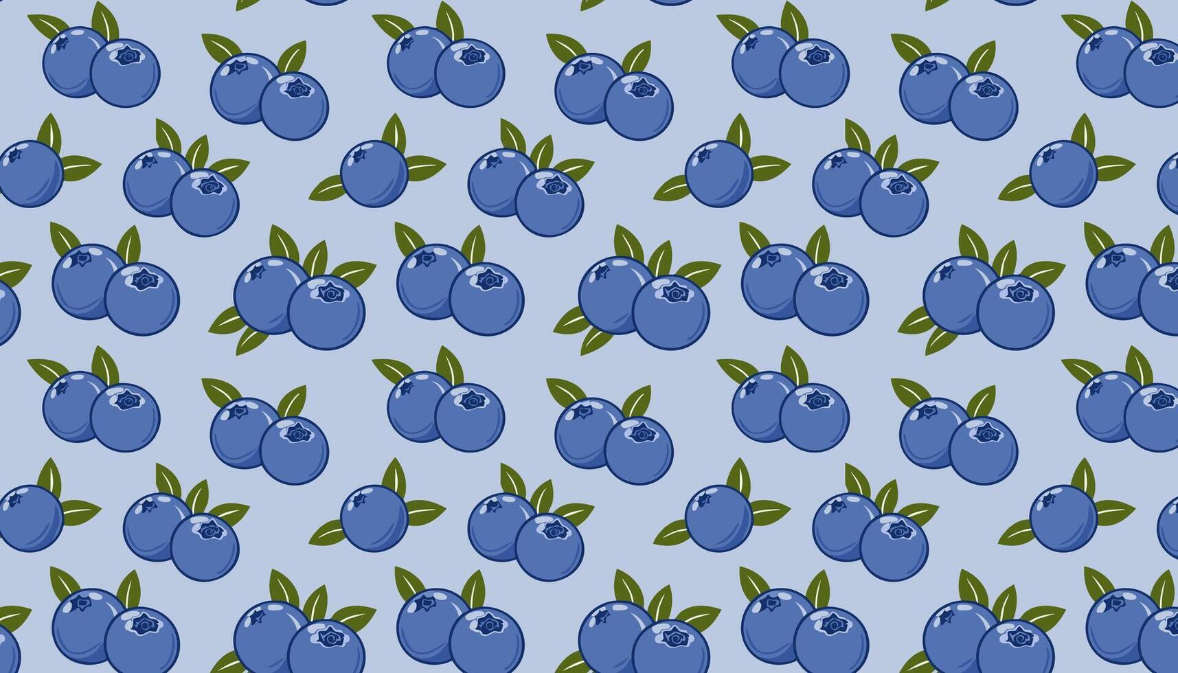 Seamless pattern with blueberries on a blue background. illustration. vector