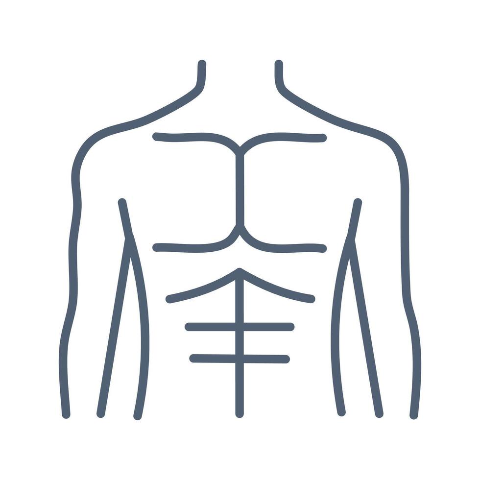 Outline male chest icon isolated on white background for your web and mobile app design, Human body logo concept vector