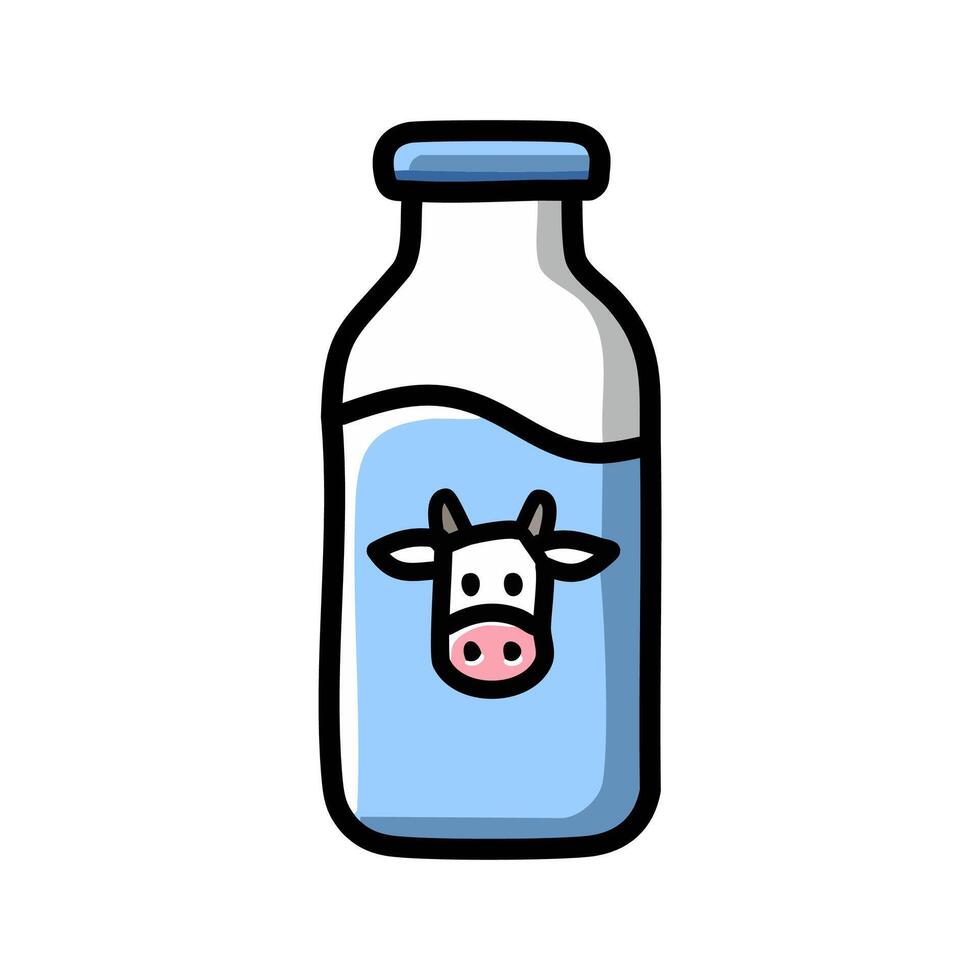 Milk bottle illustration, filled design editable outline icon. vector