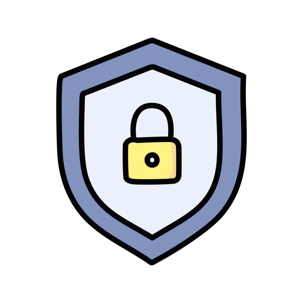 shield with padlock security isolated icon design, illustration graphic vector