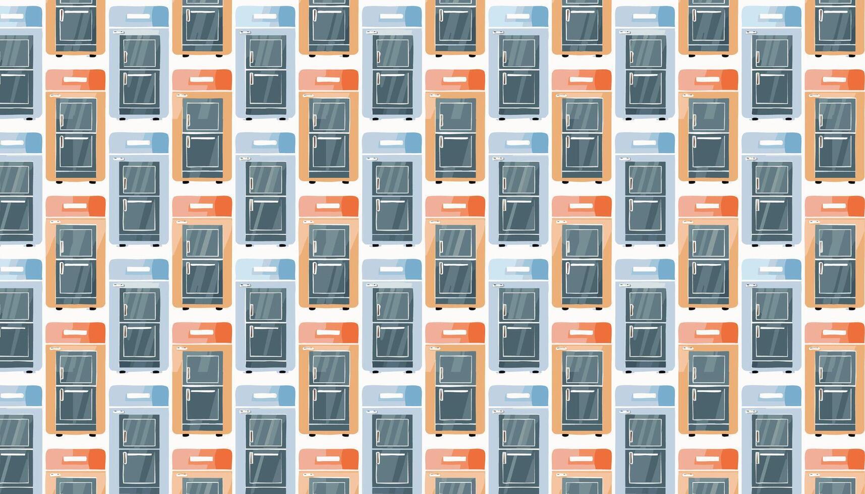 Seamless pattern with refrigerator. illustration in flat style. vector