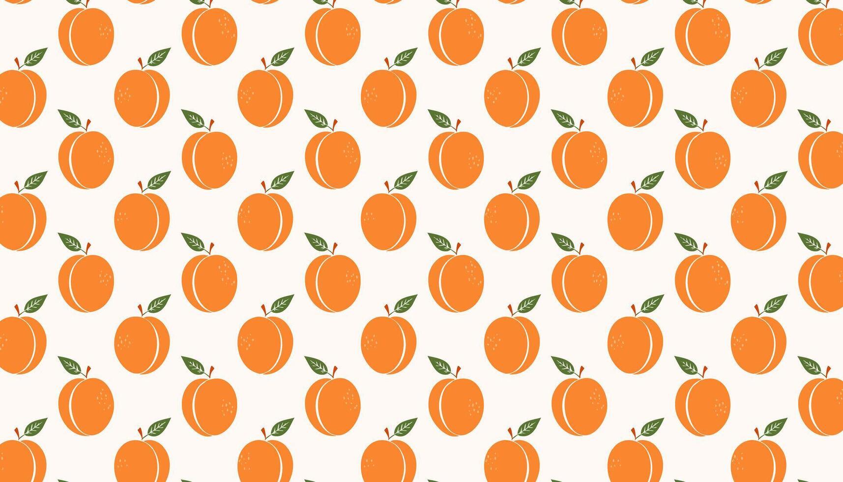 Seamless pattern with apricots on a white background vector