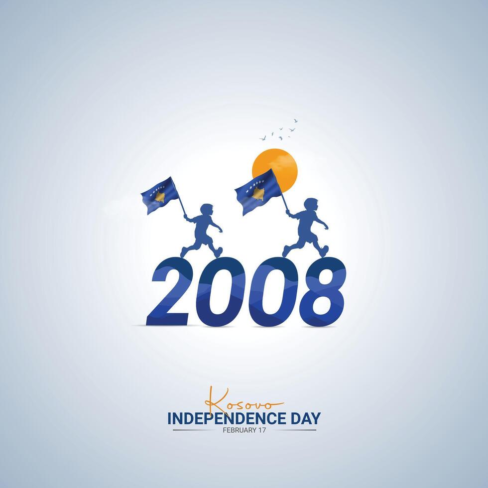 Kosovo Independence Day. Independence Day creative Design for social media post vector