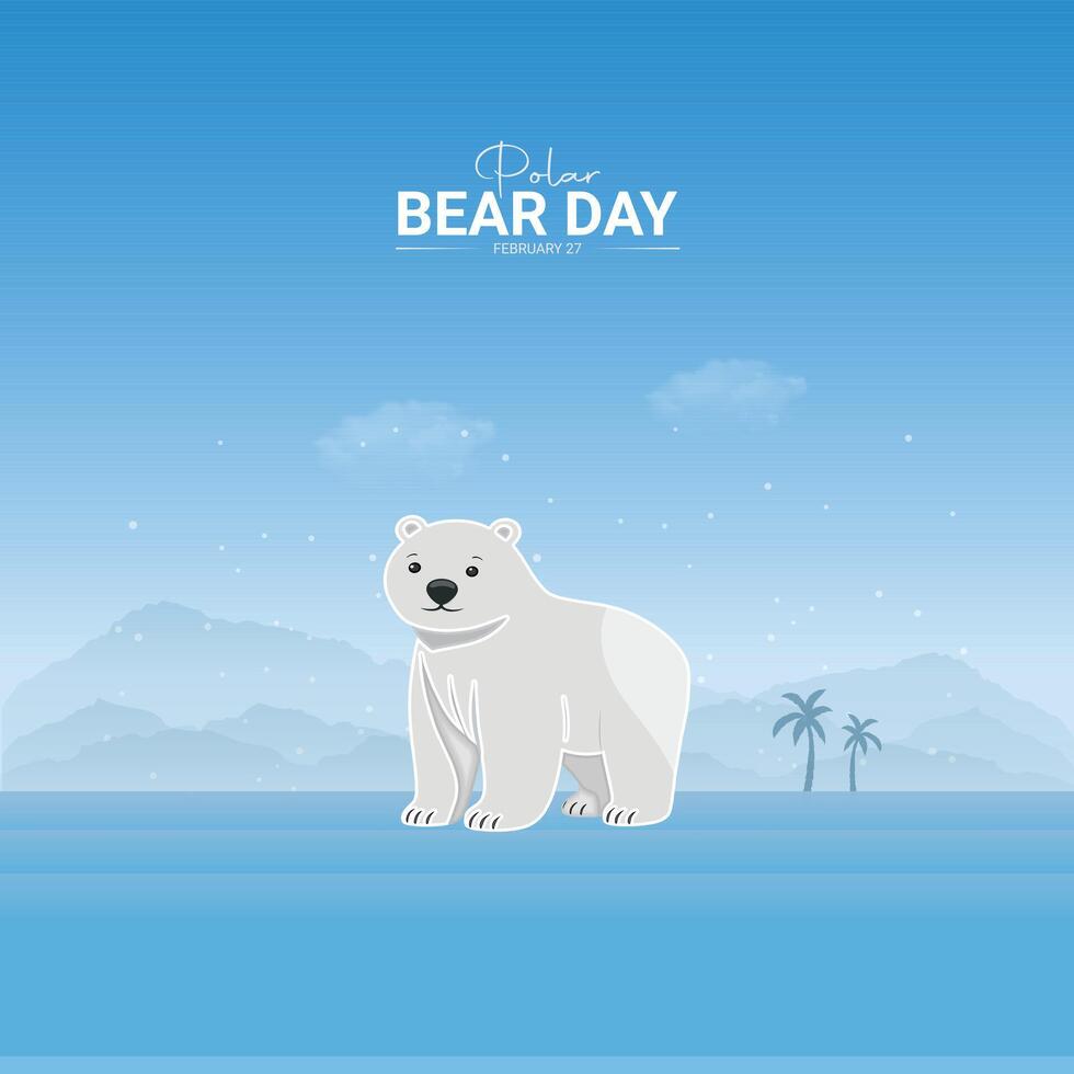 International Polar Bear Day creative design. Polar Bear Day social media poster . vector