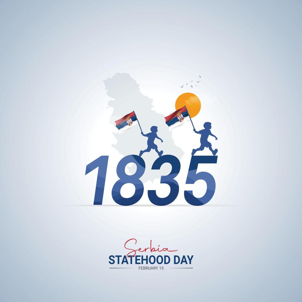 Happy Serbia Statehood Day Design Template Background vector