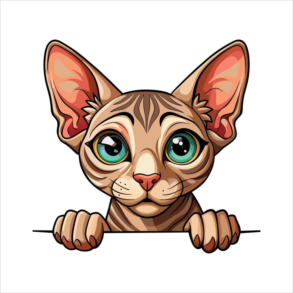 Chartreux Cat Peeking vector