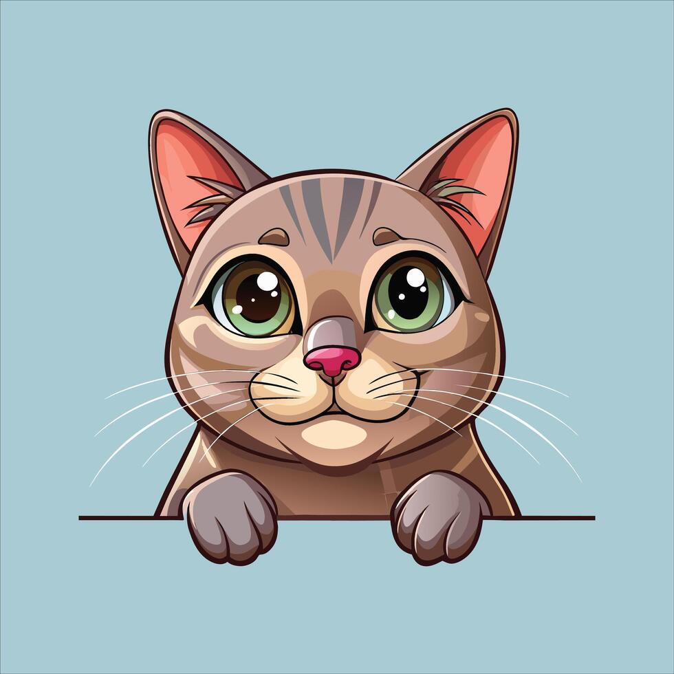 Burmilla Cat Peeking Clipart vector