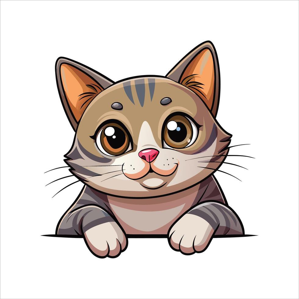 Burmese Cat Peeking Clipart vector