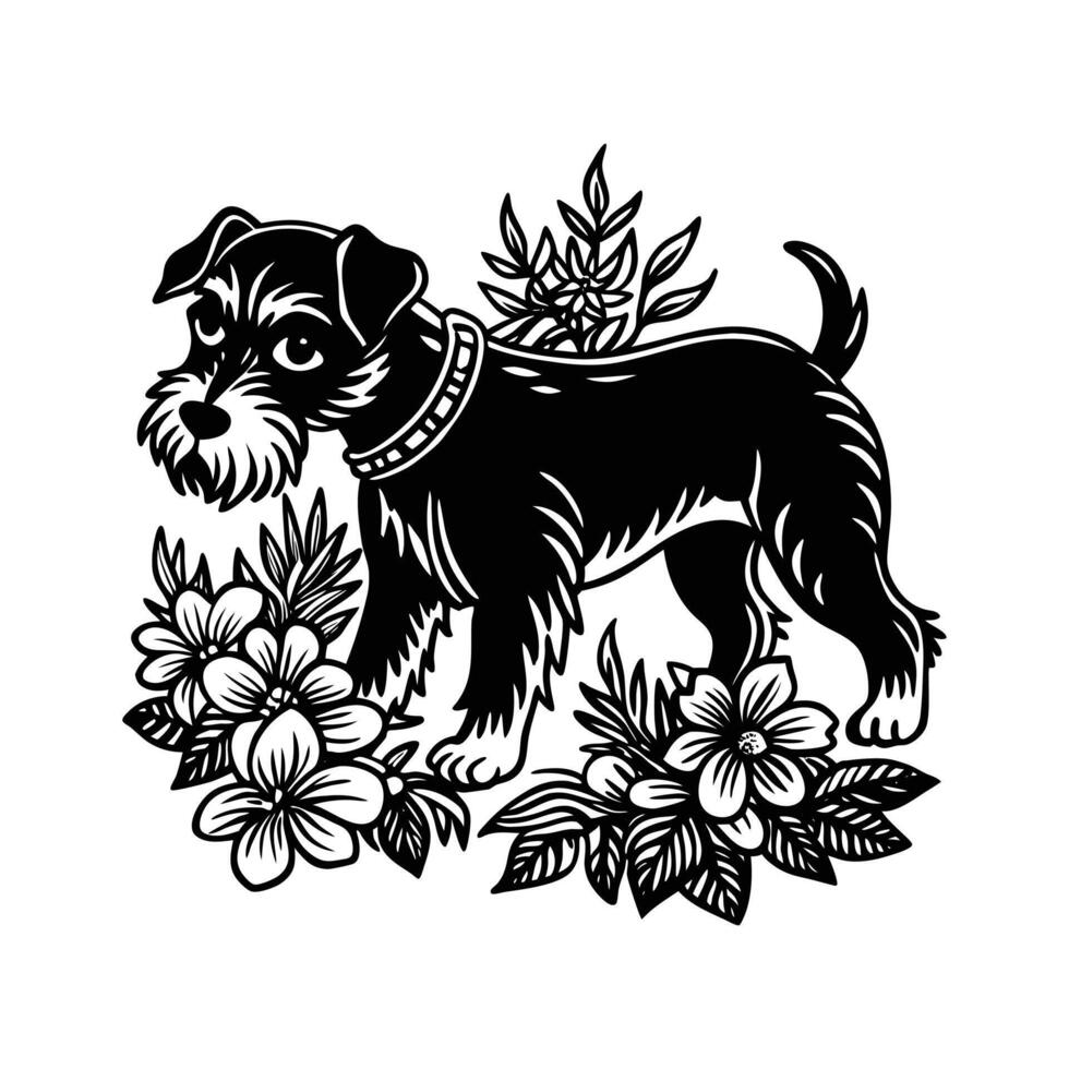 Miniature Schnauzer Silhouette vector