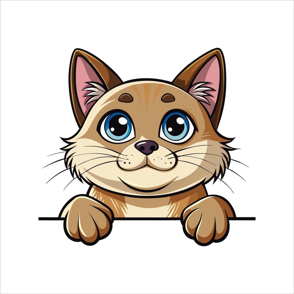 Balinese Cat Peeking vector