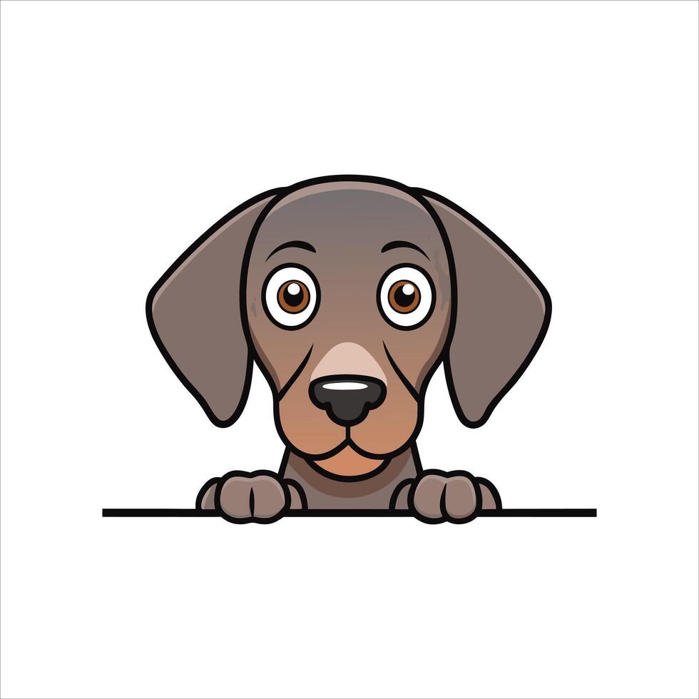 German Shorthaired Pointer Peeking Dog vector