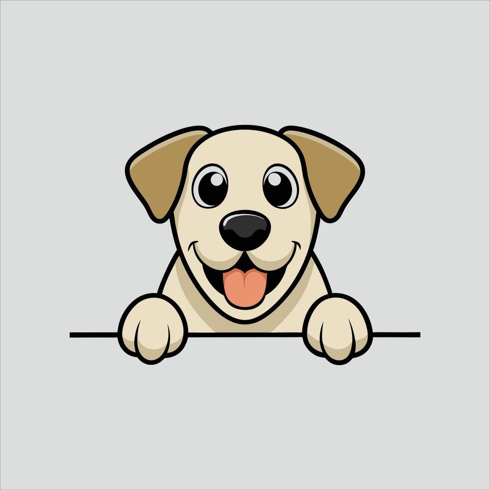 Anatolian Shepherd Dog Peeking Face illustration vector
