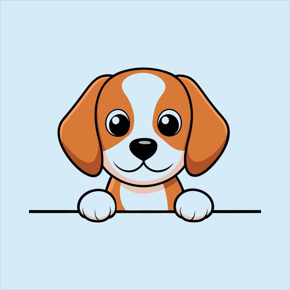 Bernese Mountain Dog Peeking Face illustration vector