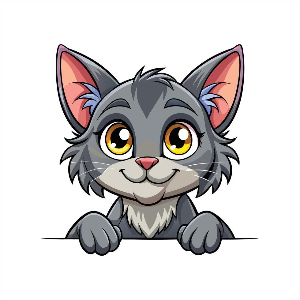 Lykoi Cat Peeking Clipart vector