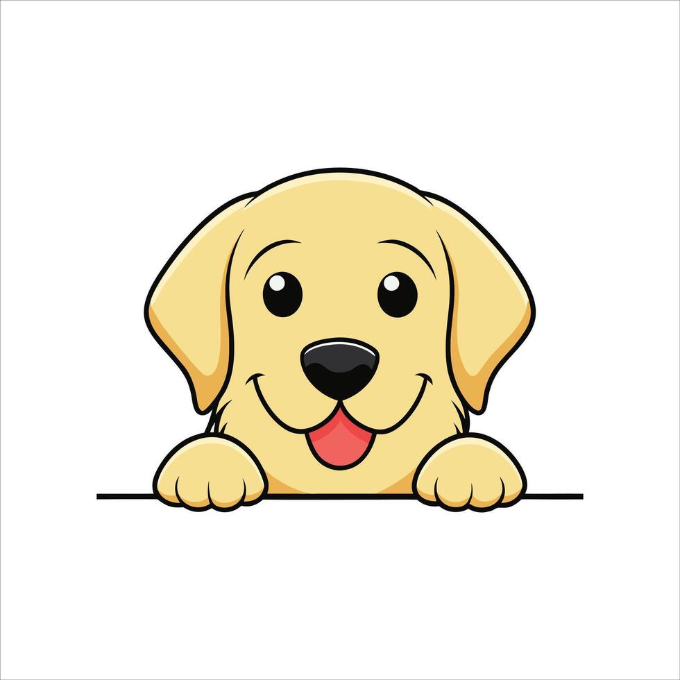 Golden Retriever Peeking Dog vector