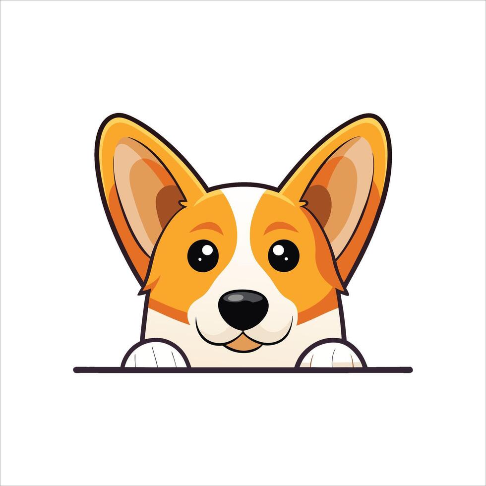 Scottish Terrier Dog Face Peeking isolated illustration vector
