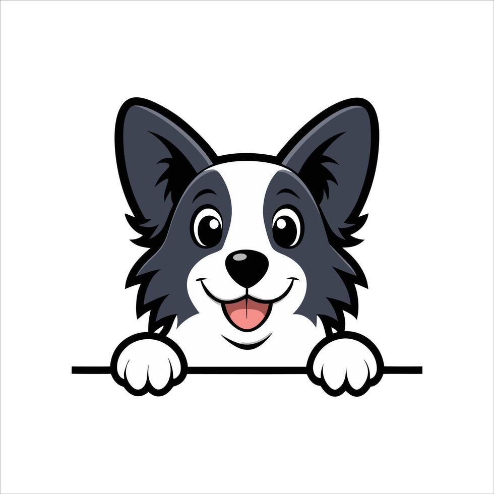 Borzoi Dog Dog Face Peeking isolated illustration vector