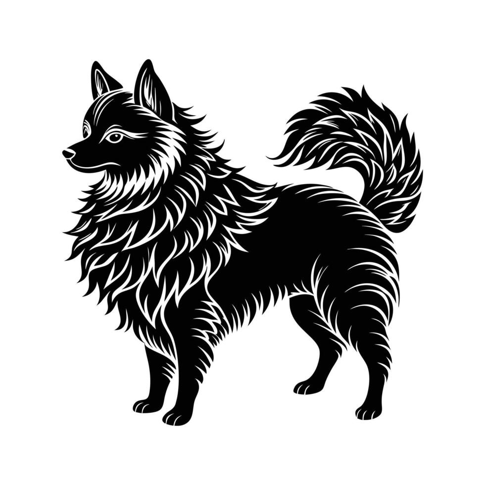 Black Shadow Schipperke silhouette vector