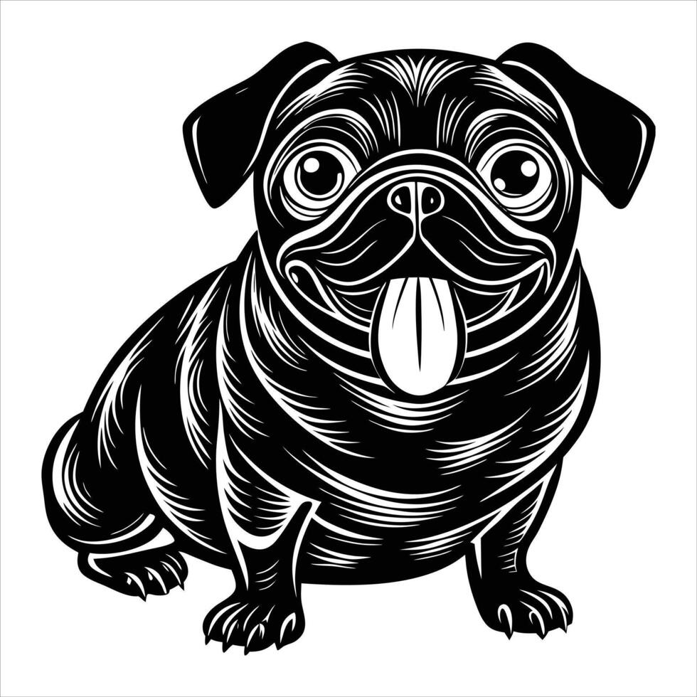 Cute Pug Dog Face vector