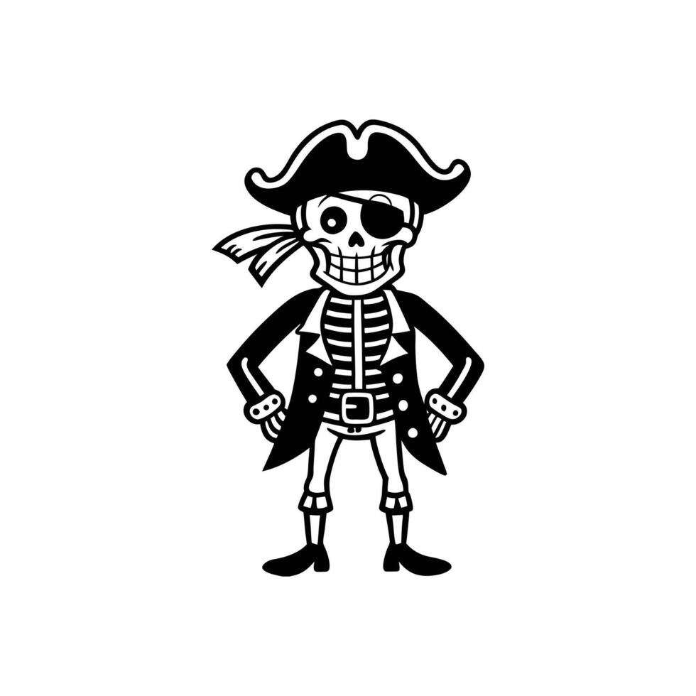 Pirate Skull skeleton vector