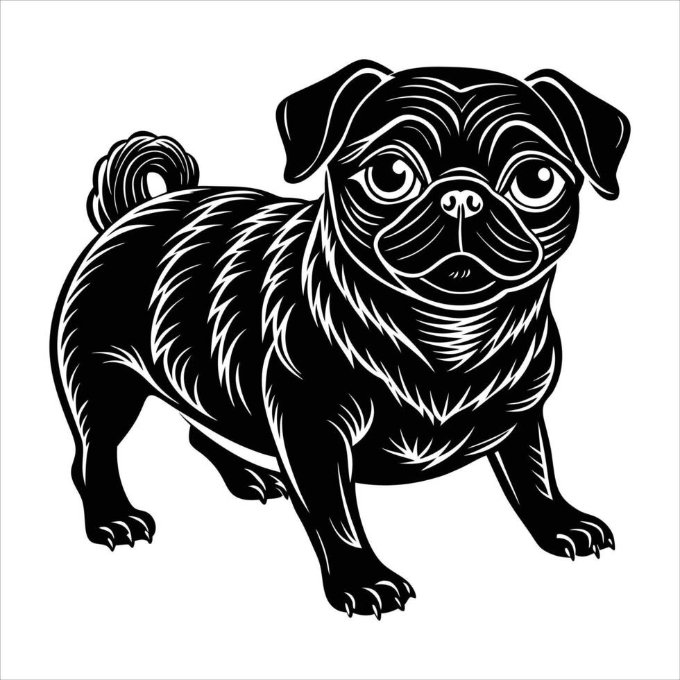 Pug Puppy Sitting vector