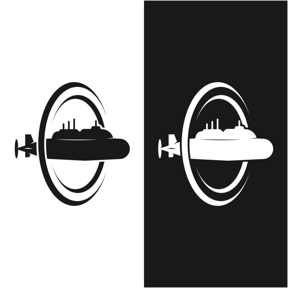 set of submarine simple logo vector