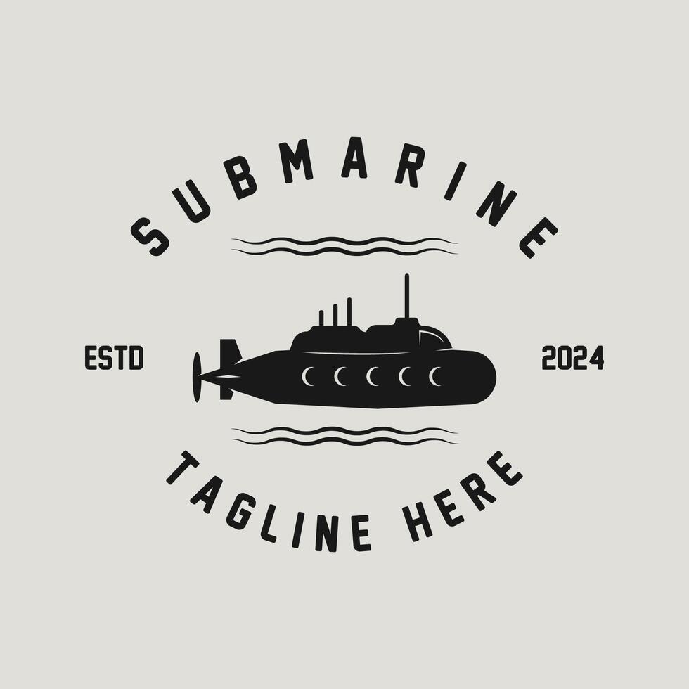 submarine logo illustration design vector