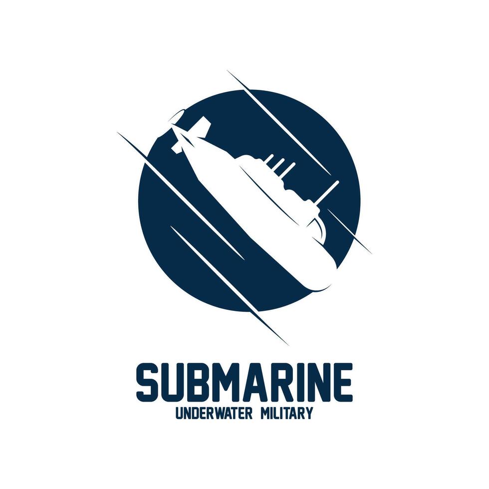 submarine logo illustration design. logo suitable for underwater tourism, restaurants, military vector