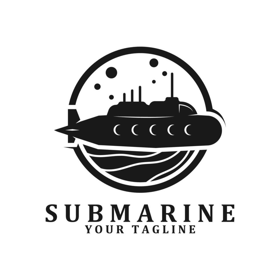 submarine logo icon illustration design vector