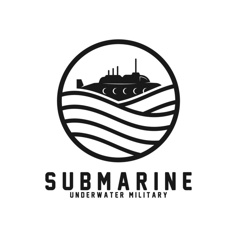 strong submarine logo design vector