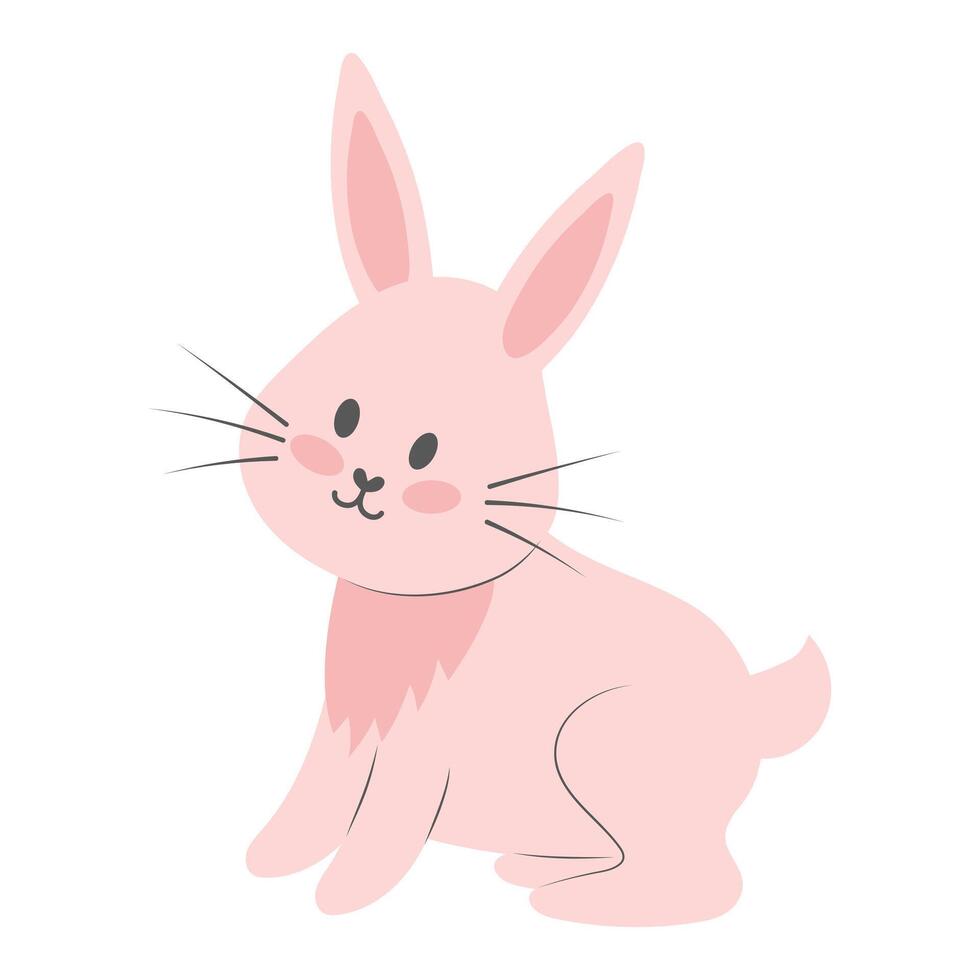 Cute rabbit. Cartoon forest character isolated on white background. vector