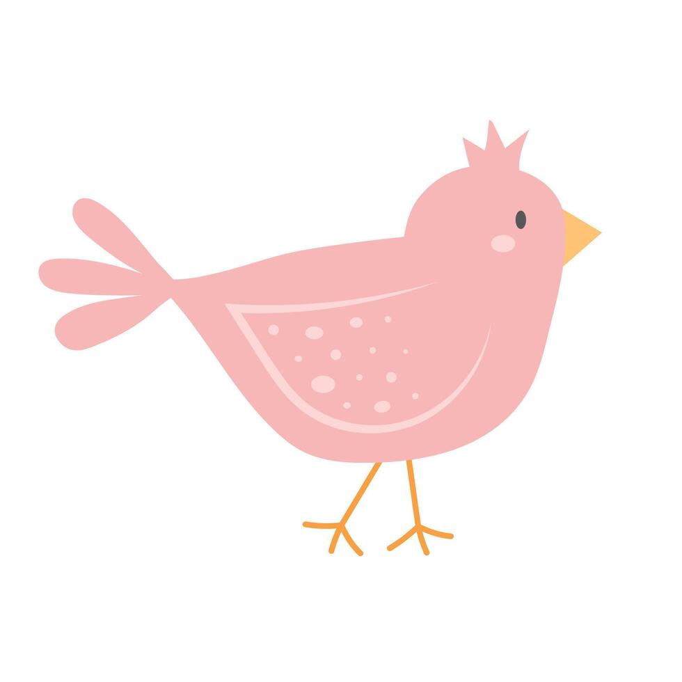 Cute bird. Cartoon character isolated on white background. vector