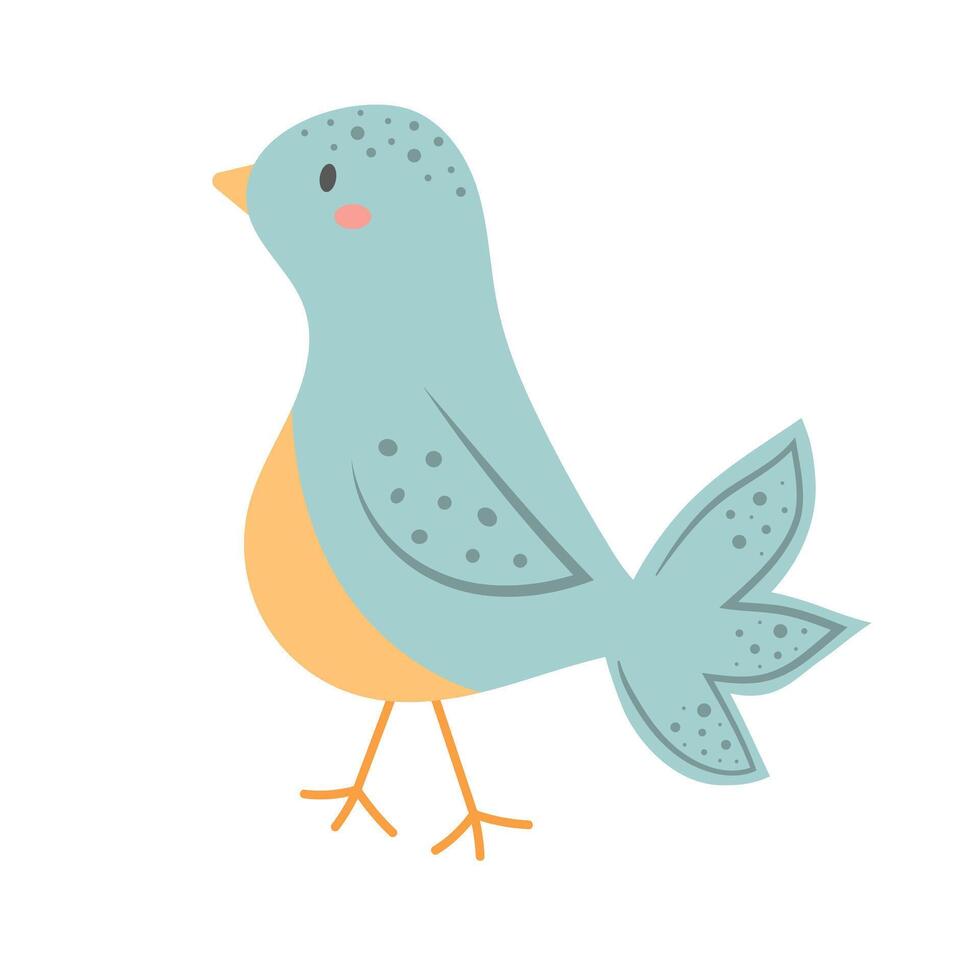 Cute bird. Cartoon character isolated on white background. vector