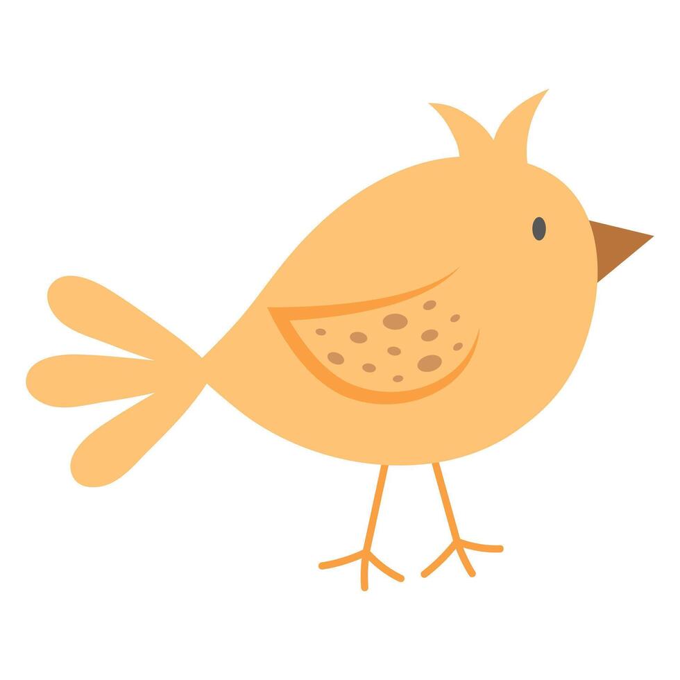 Cute bird. Cartoon character isolated on white background. vector