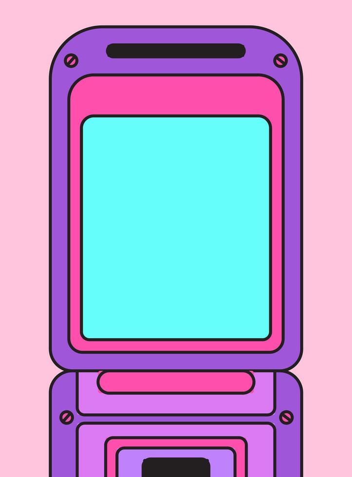 Colorful Retro Phone Design Illustration vector