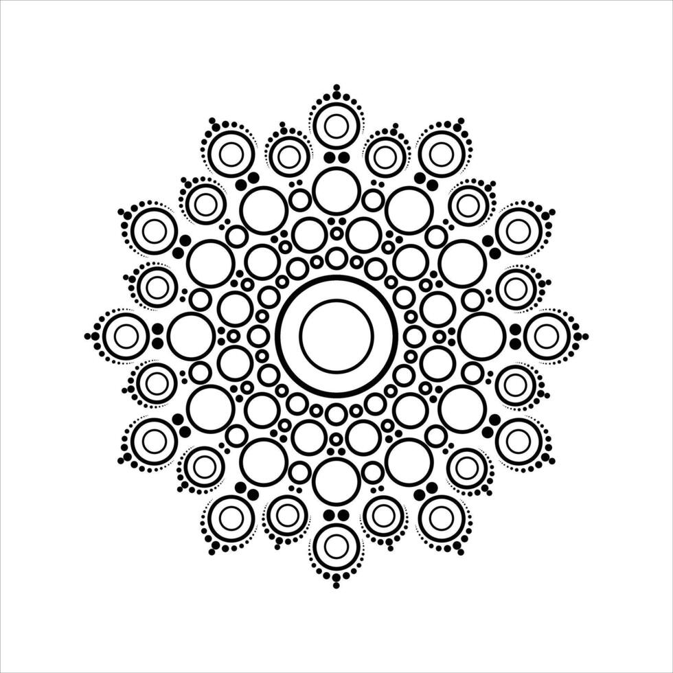 Dot Mandala Design for coloring book. vector