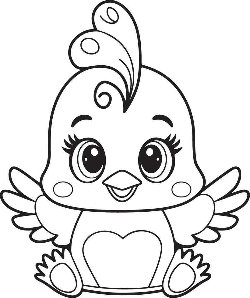 Bird coloring pages vector