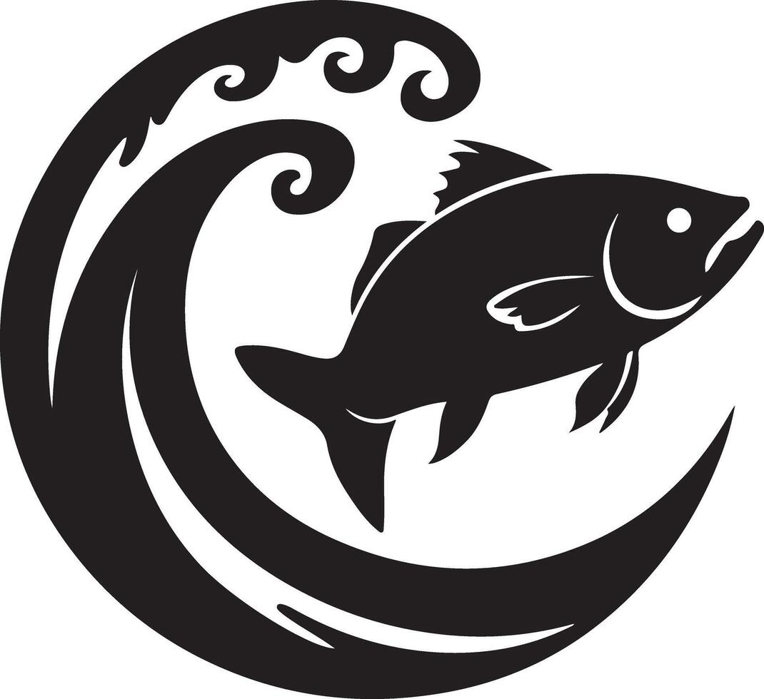 Minimalist Fish Silhouette Illustration vector