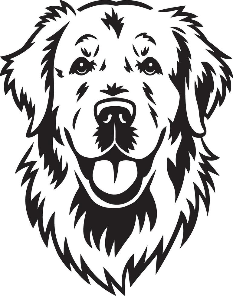 Golden Retriever Face Friendly Stencil-Style Illustration vector