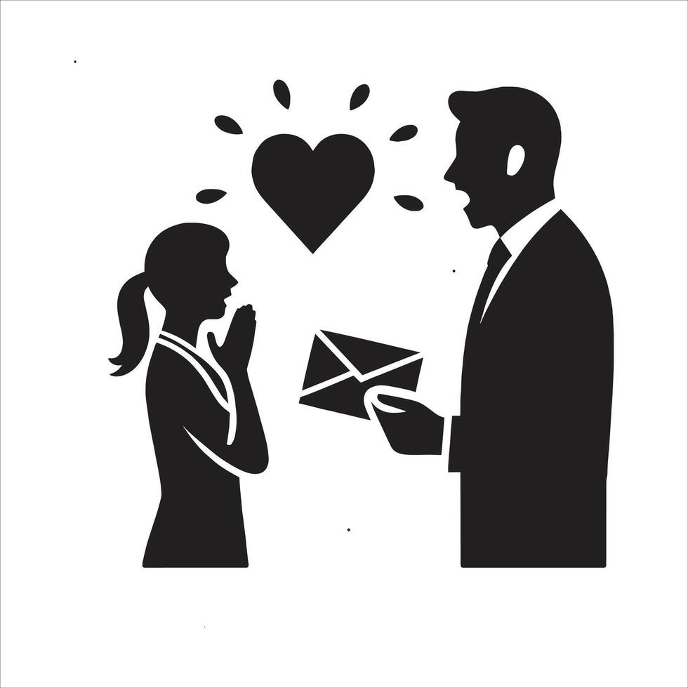 Romantic Wedding Couple Silhouettes Hugging and Kissing for Valentine Week Designs vector