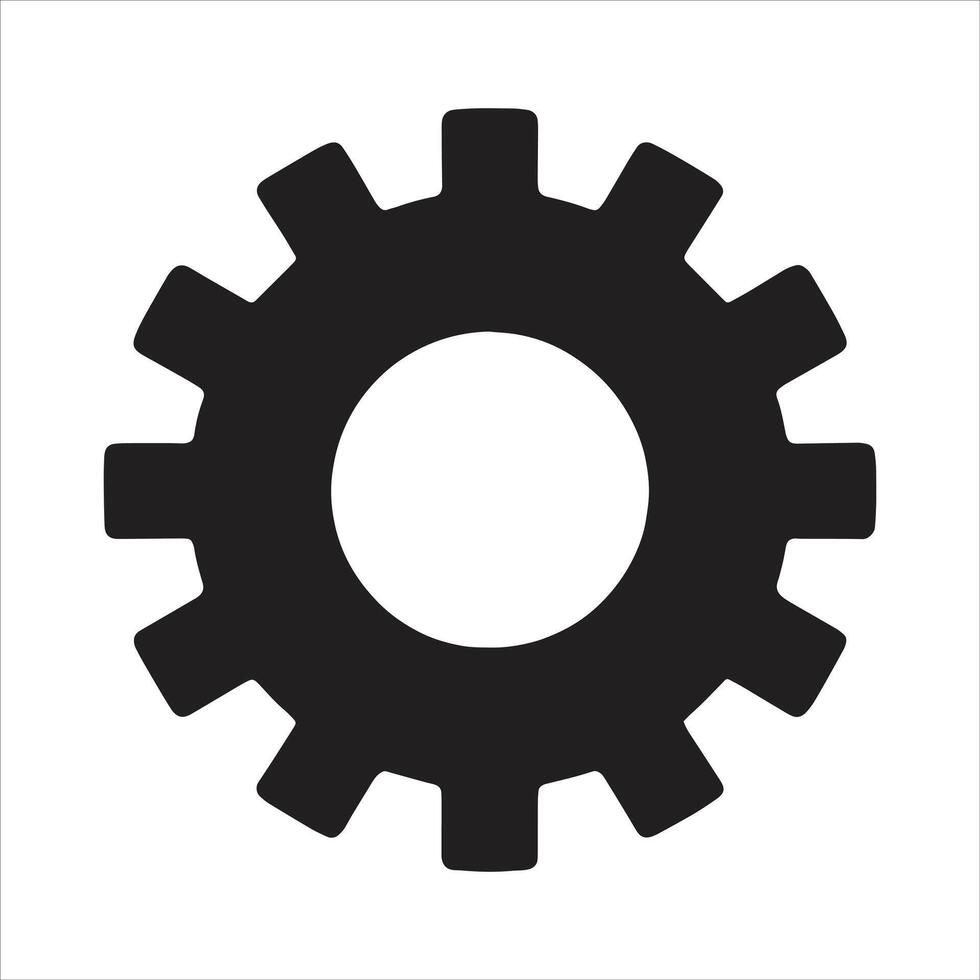 Setting Icon Free Illustration Tools and Utensils Black Silhouette Gear Wheel Pictogram vector
