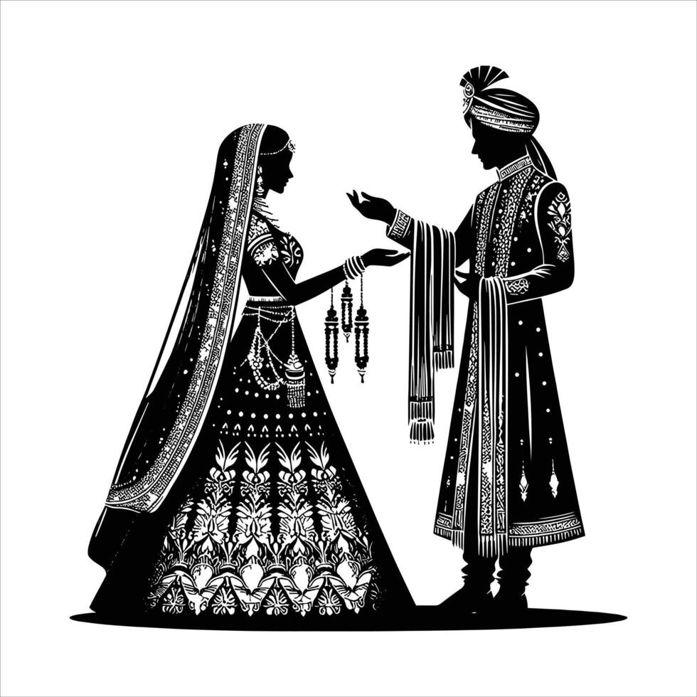 Bride and Groom Proposal Poses Hugging and Kissing for Romantic Valentine Week Silhouettes vector