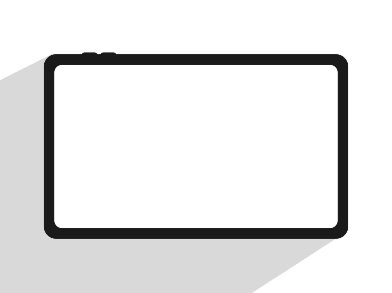 a flat icon of a tablet computer with a long shadow vector
