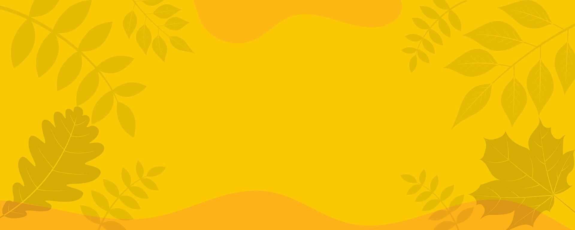 autumn leaves background with yellow and orange colors vector