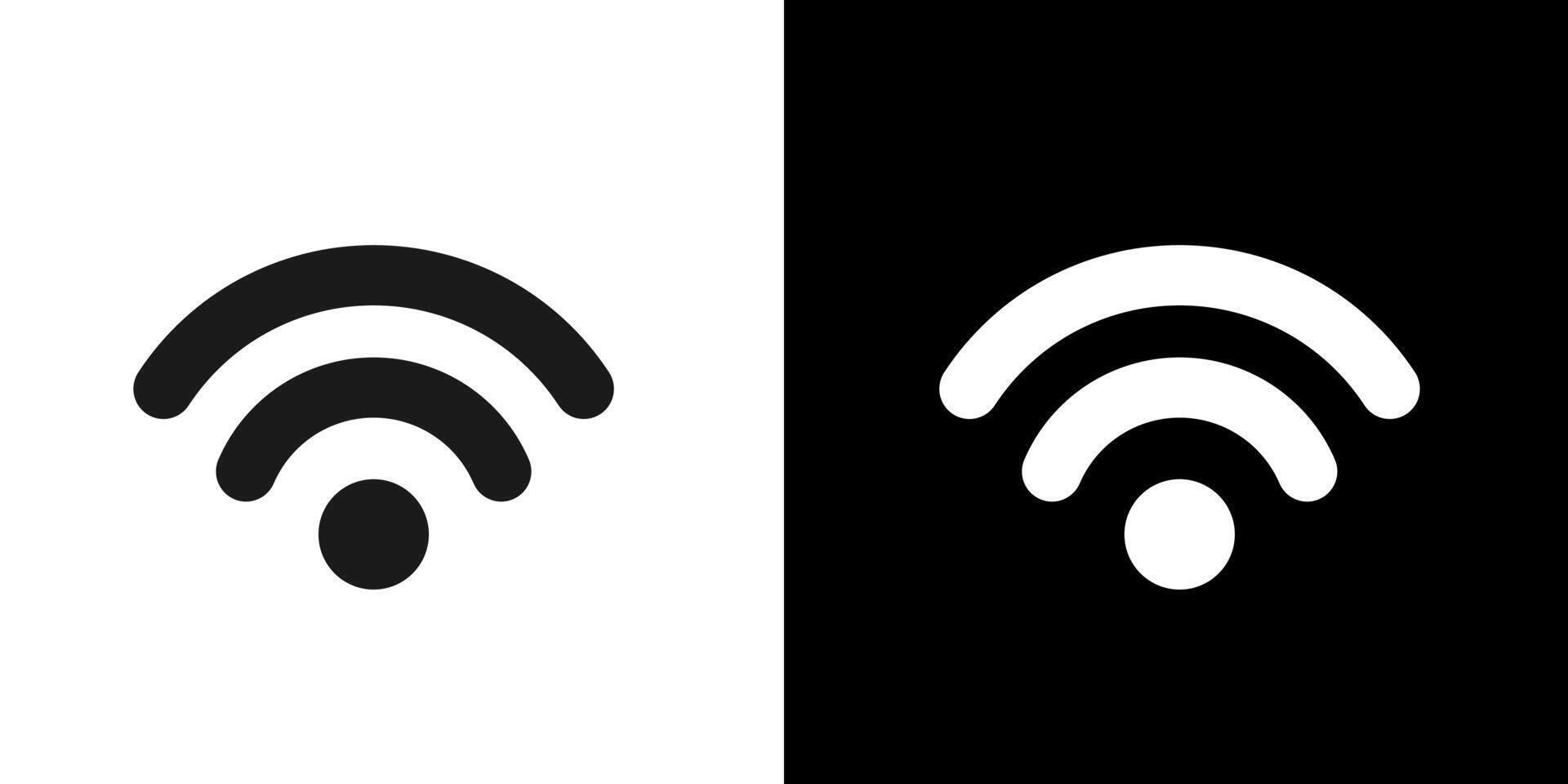 two different wifi icons on a black and white background vector