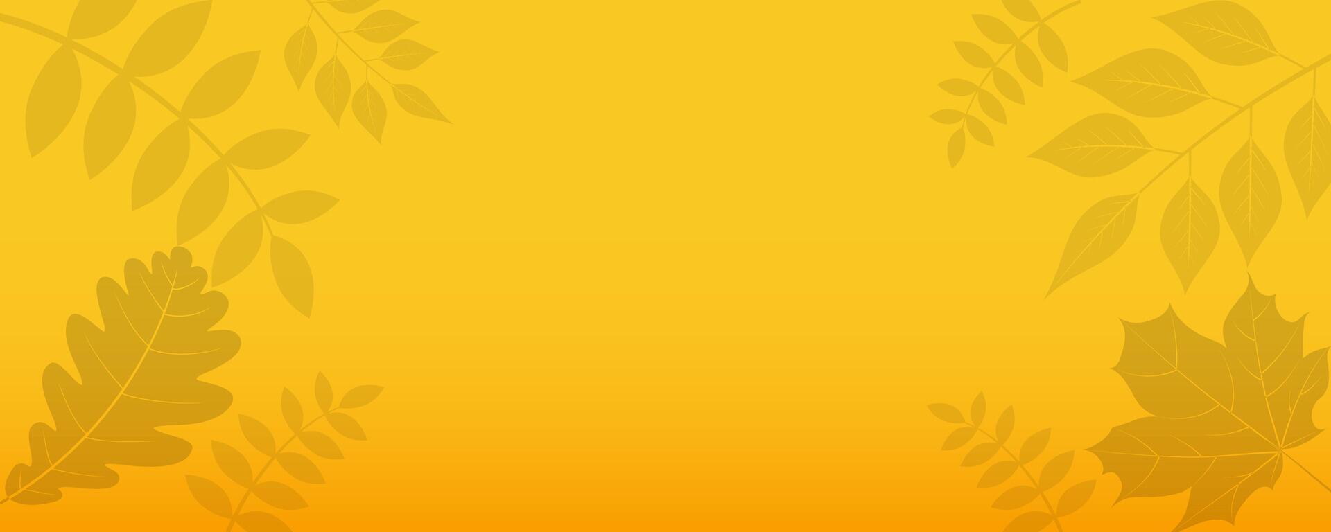 autumn leaves summer background with orange and yellow color vector