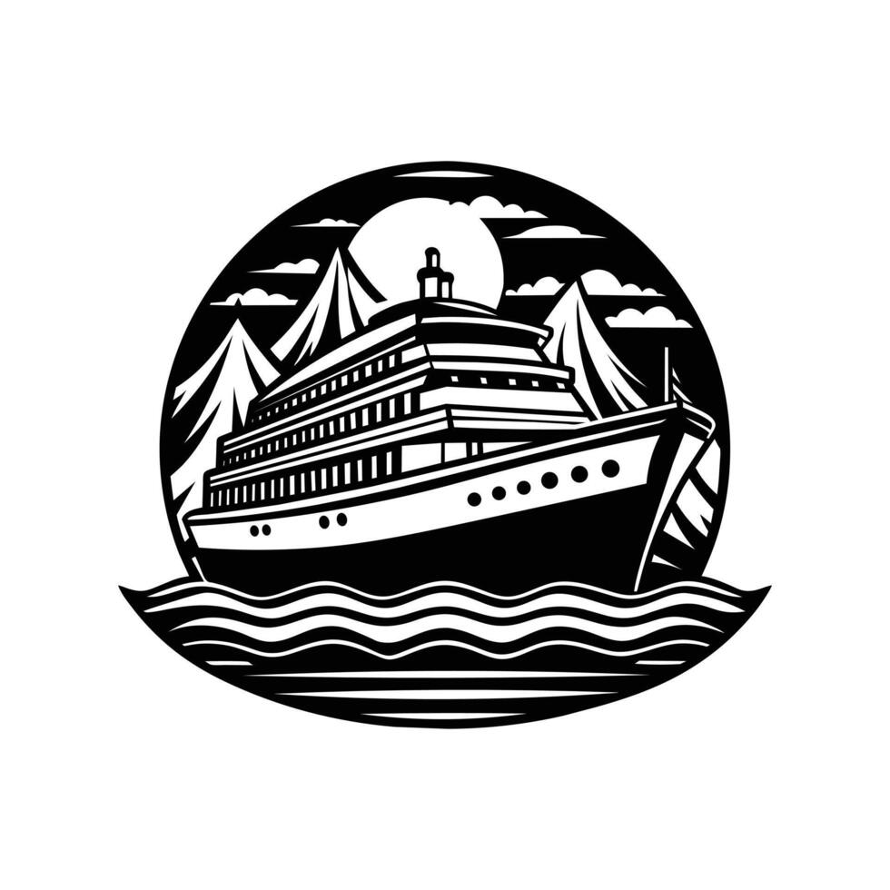 Silhouette of a ship vector
