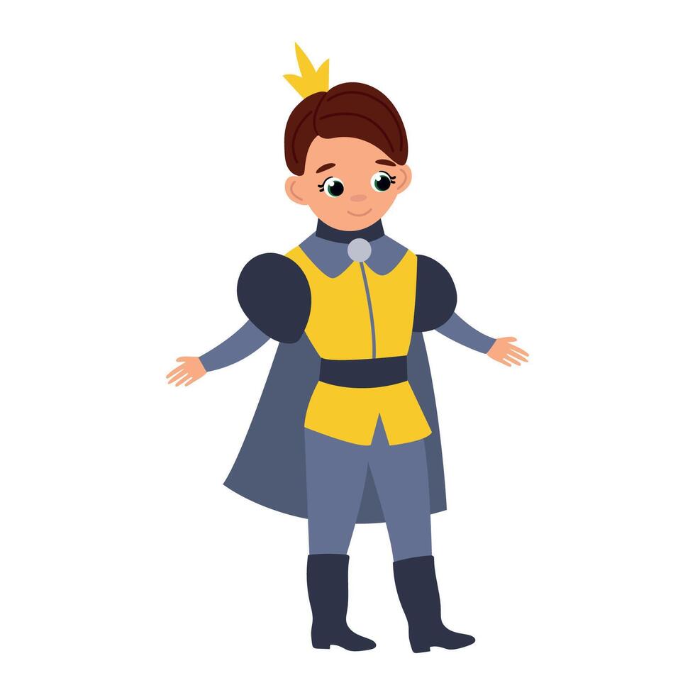Hand drawn prince on white isolated background vector